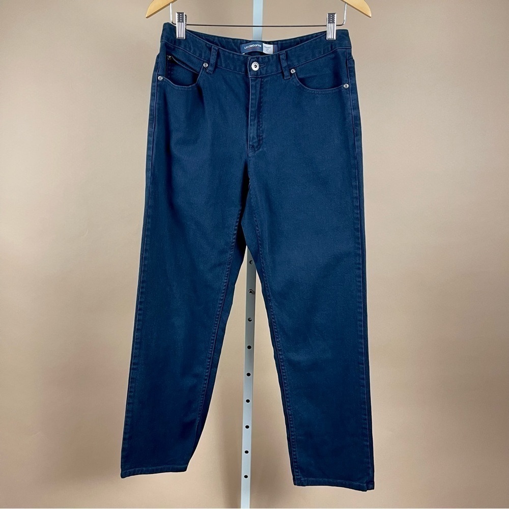 Liz Claiborne Womens 10 Ridged Vintage Straight Leg Navy Blue Jeans 90's Y2K